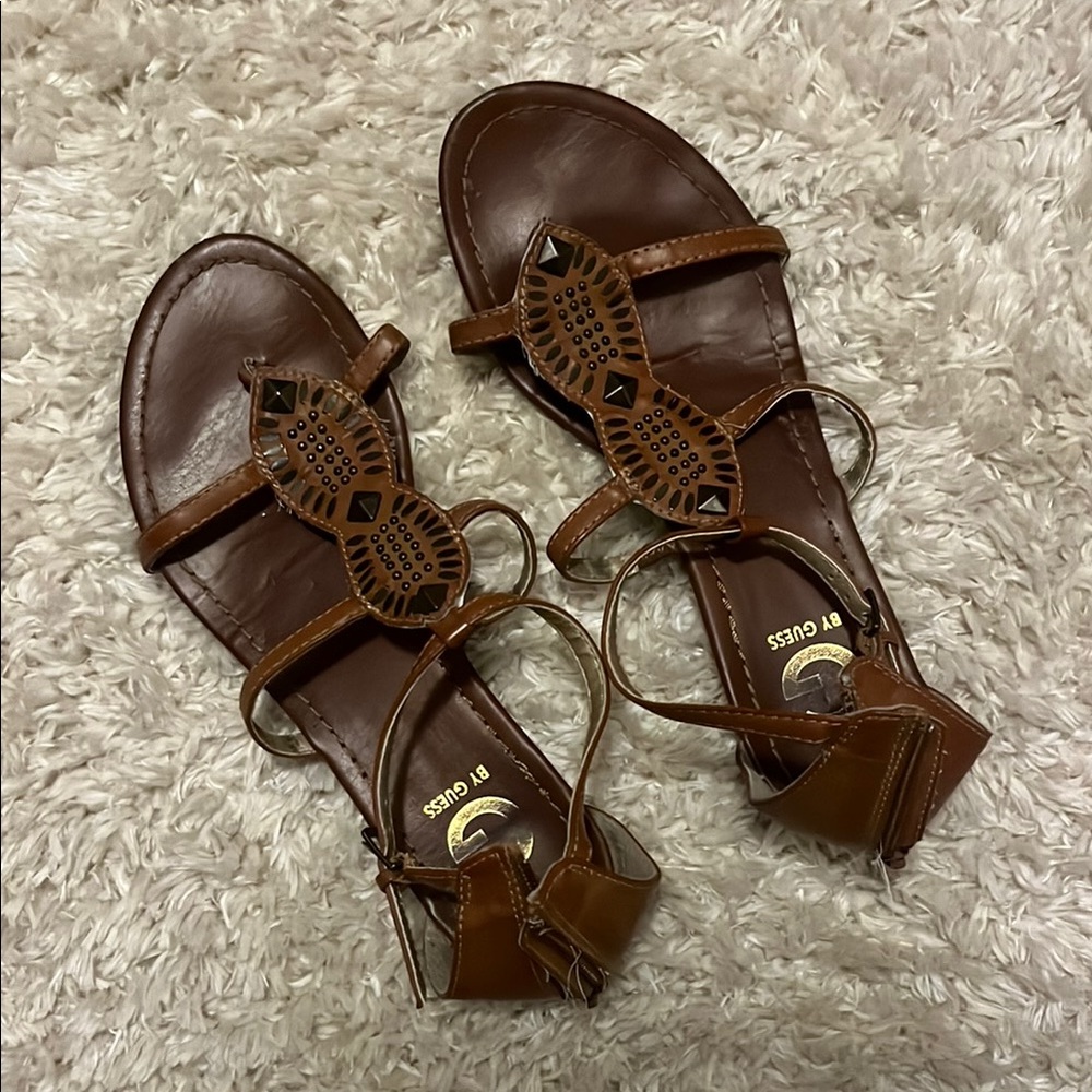 Guess Brown Leather Sandals